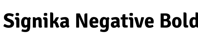 Signika Negative Bold font preview
