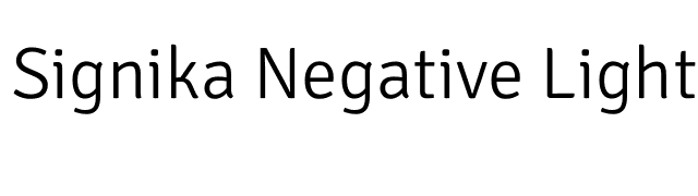 Signika Negative Light font preview