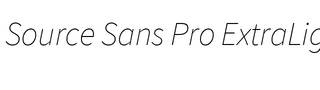 Source Sans Pro ExtraLight Italic font preview