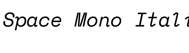 Space Mono Italic font preview