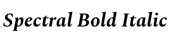 Spectral Bold Italic font preview
