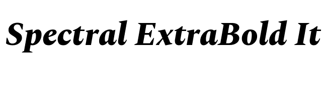 Spectral ExtraBold Italic font preview