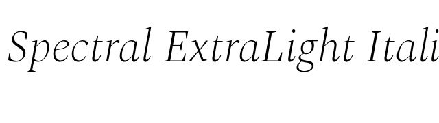 Spectral ExtraLight Italic font preview