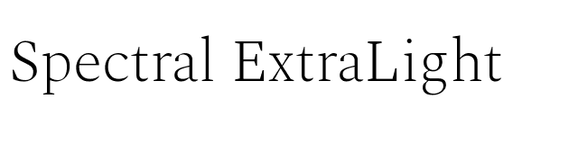 Spectral ExtraLight font preview