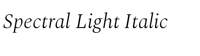 Spectral Light Italic font preview