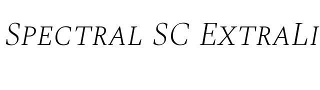 Spectral SC ExtraLight Italic font preview