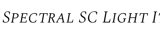 Spectral SC Light Italic font preview