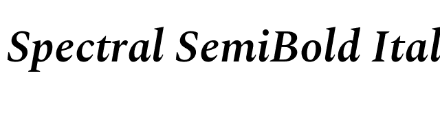 Spectral SemiBold Italic font preview