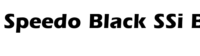 Speedo Black SSi Bold font preview