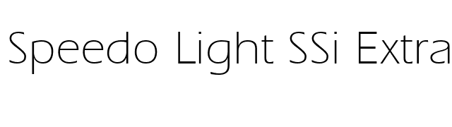 Speedo Light SSi Extra Light font preview