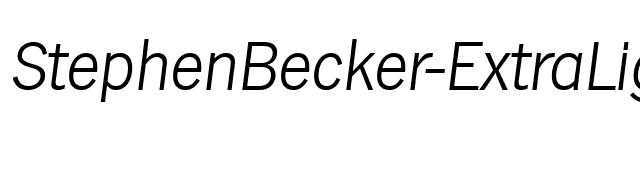 StephenBecker-ExtraLight Italic font preview