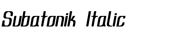 Subatonik Italic font preview