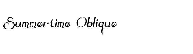 Summertime Oblique font preview