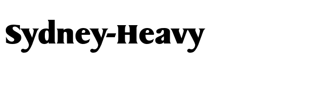 Sydney-Heavy font preview