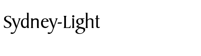 Sydney-Light font preview
