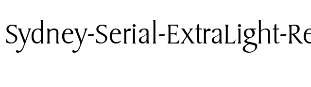 Sydney-Serial-ExtraLight-Regular font preview