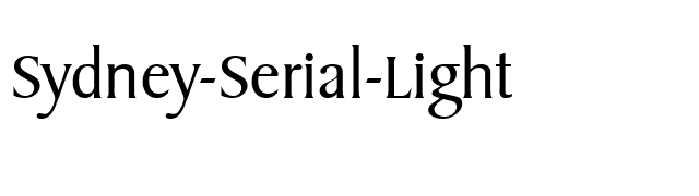 Sydney-Serial-Light font preview