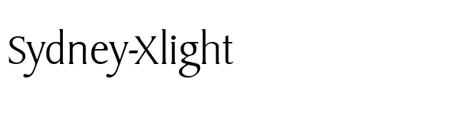 Sydney-Xlight font preview