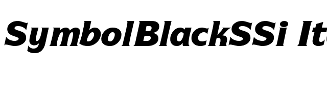 SymbolBlackSSi Italic font preview