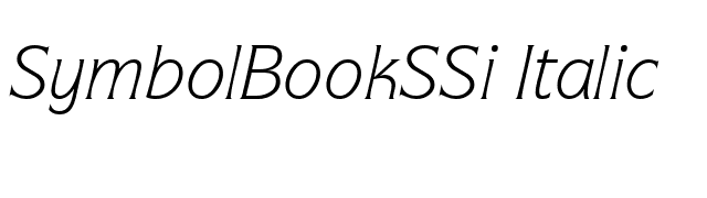 SymbolBookSSi Italic font preview