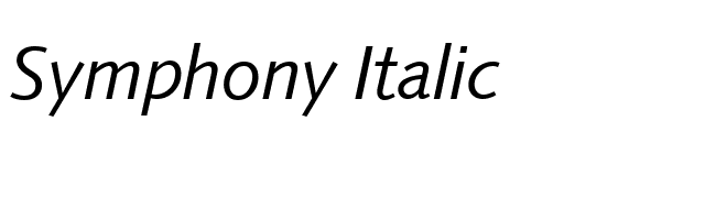 Symphony Italic font preview