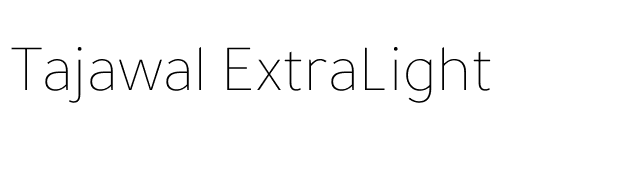 Tajawal ExtraLight font preview