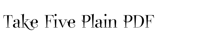 Take Five Plain PDF font preview