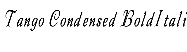 Tango Condensed BoldItalic font preview