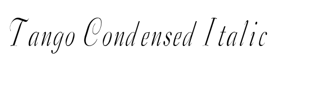 Tango Condensed Italic font preview