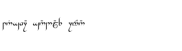 Tengwar Gandalf Roman font preview