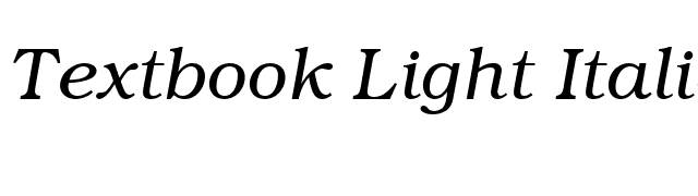 Textbook Light Italic font preview
