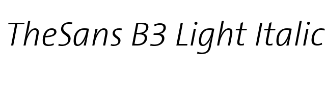 TheSans B3 Light Italic font preview
