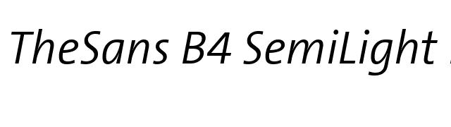 TheSans B4 SemiLight Italic font preview