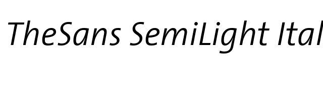 TheSans SemiLight Italic font preview