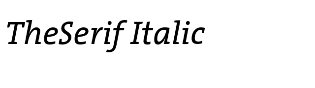 TheSerif-Italic font preview