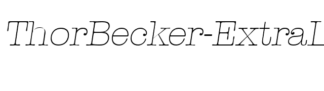 ThorBecker-ExtraLight Italic font preview