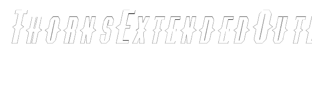 ThornsExtendedOutline Oblique font preview