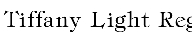 Tiffany Light Regular font preview
