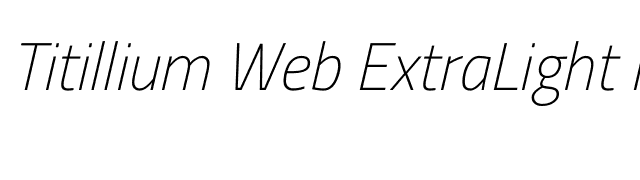 Titillium Web ExtraLight Italic font preview