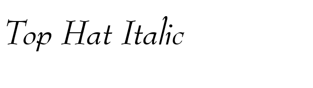 Top Hat Italic font preview