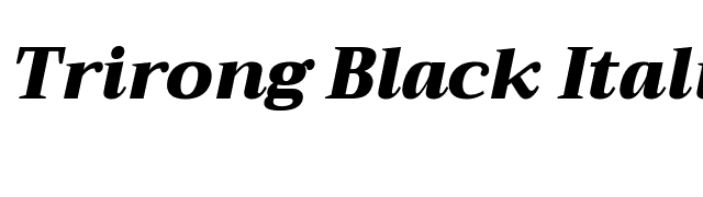 Trirong Black Italic font preview