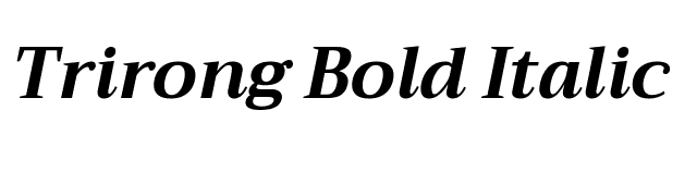 Trirong Bold Italic font preview