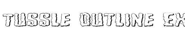 Tussle Outline Expanded font preview