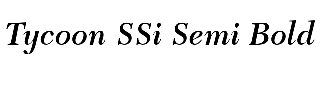 Tycoon SSi Semi Bold Italic font preview