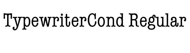 TypewriterCond Regular font preview