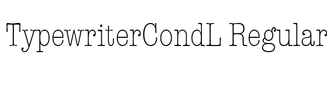 TypewriterCondL Regular font preview
