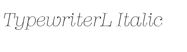TypewriterL Italic font preview