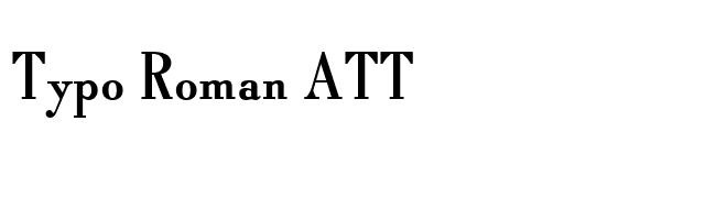 Typo Roman ATT font preview