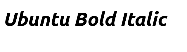 Ubuntu Bold Italic font preview