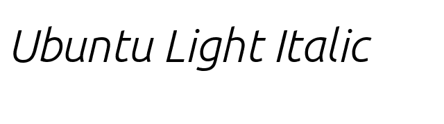 Ubuntu Light Italic font preview